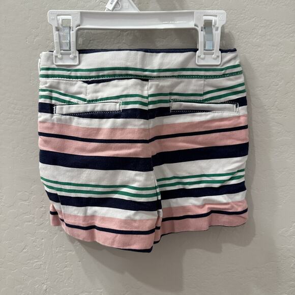 Janie and Jack Pink, Green, & Blue Striped Shorts - Picture 5 of 7